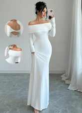 ,,Serena" - Elegantes Maxikleid mit Twistback und Carmen-Ausschnitt