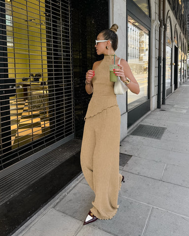 Zweiteiler ,,Allegra" - Eleganter Plissee-Set mit asymmetrischem Top