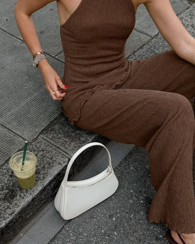 Zweiteiler ,,Allegra" - Eleganter Plissee-Set mit asymmetrischem Top