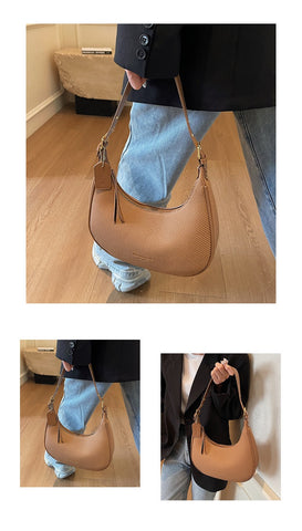 Elegant Halbmond-Schultertasche