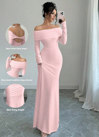 ,,Serena" - Elegantes Maxikleid mit Twistback und Carmen-Ausschnitt