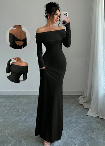 ,,Serena" - Elegantes Maxikleid mit Twistback und Carmen-Ausschnitt