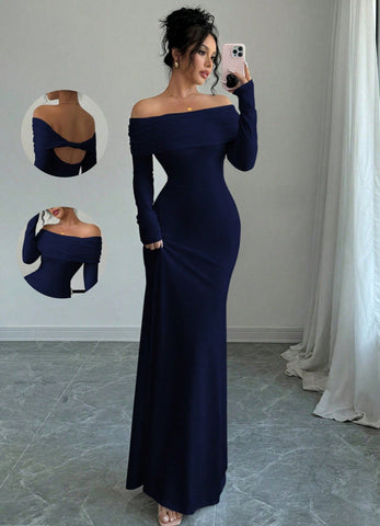 ,,Serena" - Elegantes Maxikleid mit Twistback und Carmen-Ausschnitt