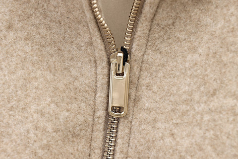 Cropped Wolljacke mit Reißverscluss - Sandbeige