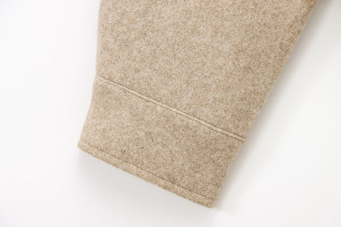 Cropped Wolljacke mit Reißverscluss - Sandbeige