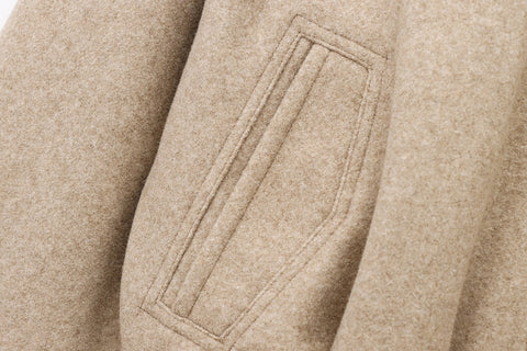 Cropped Wolljacke mit Reißverscluss - Sandbeige
